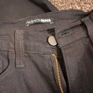 FashionNova Black Ripped Flare Jeans